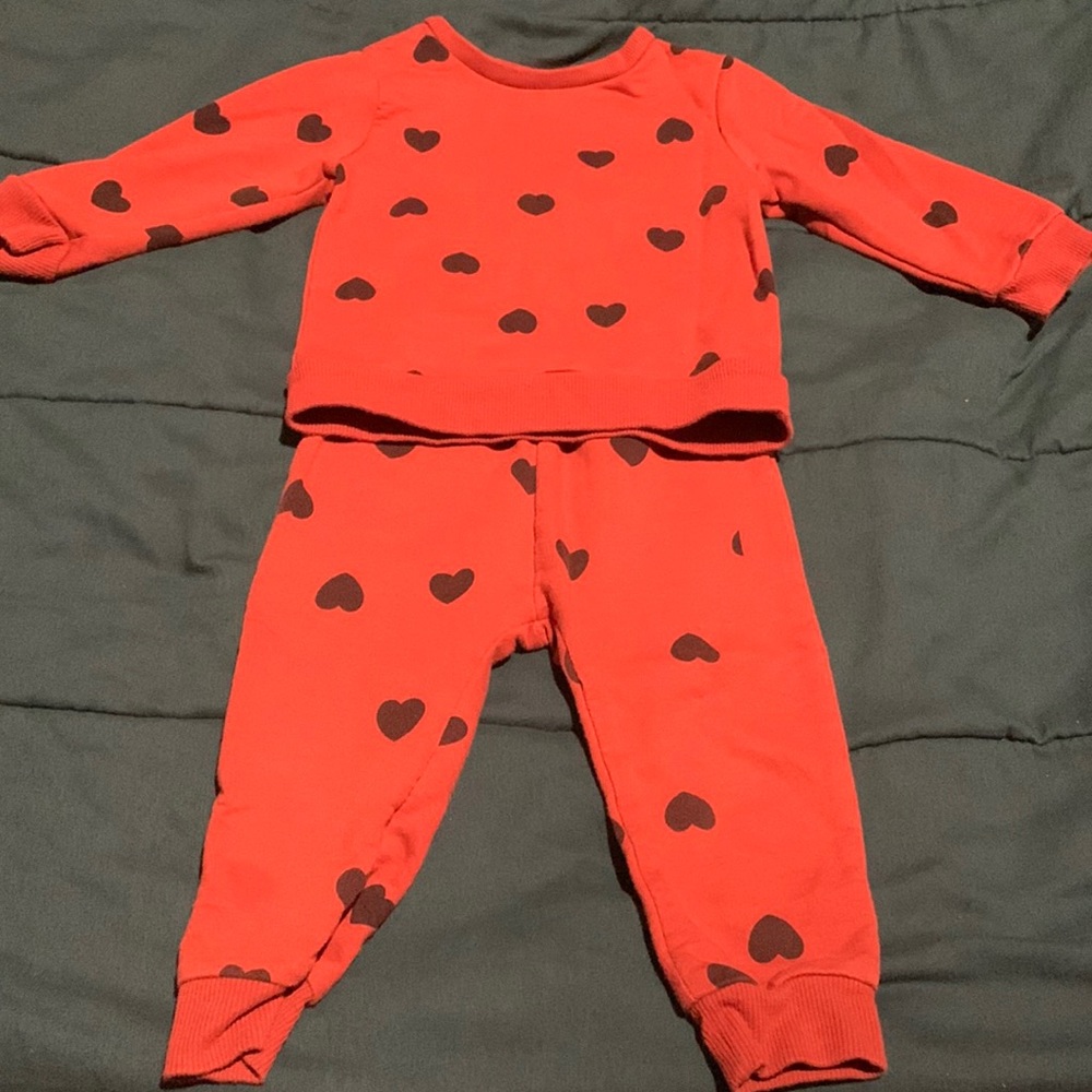 Toddler Girls Orange/Black Romper Set Size 18mo